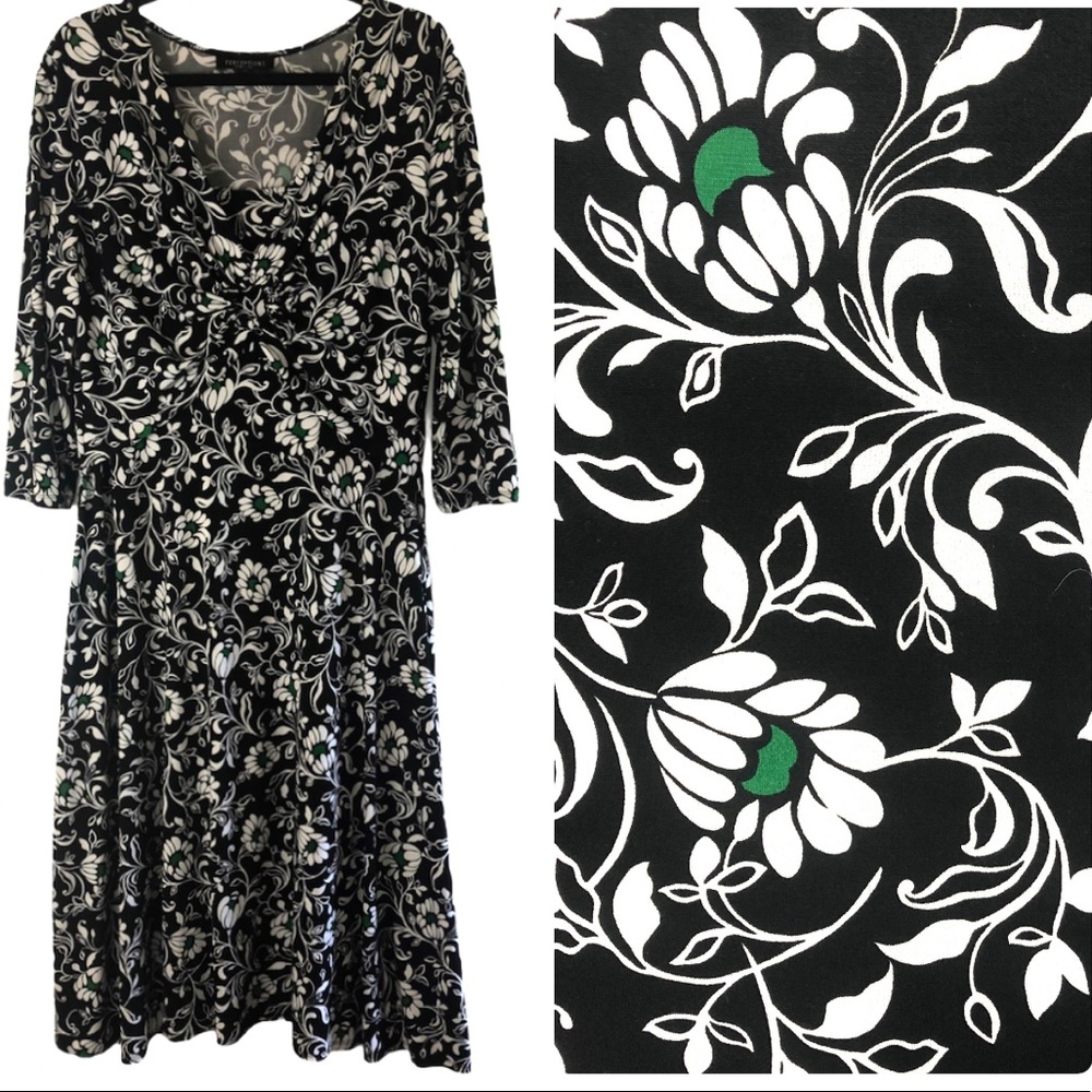 Perceptions Black and White Floral Dress